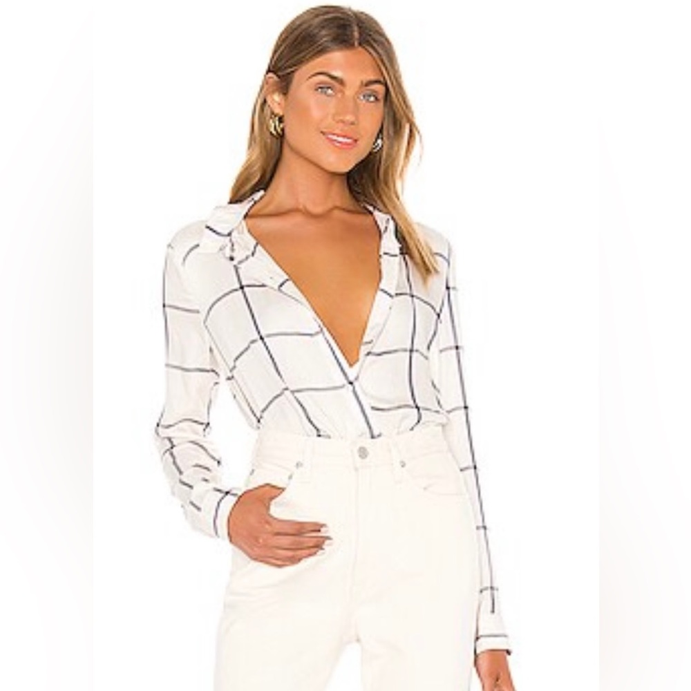 Wrap hem long sleeve woven top